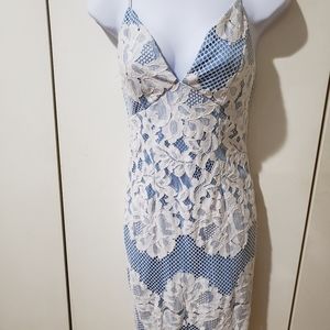 AX Paris UK size 8 US size 4 blue and white dress